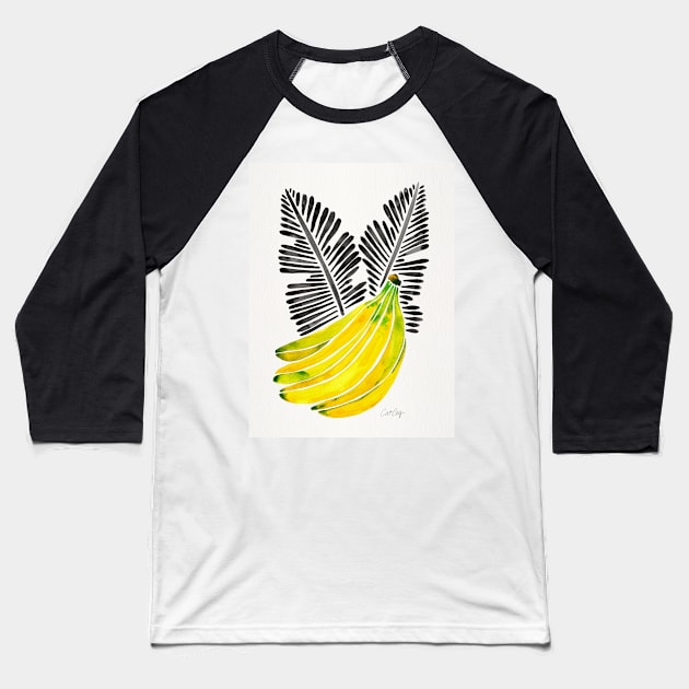 Black Bananas Baseball T-Shirt by CatCoq